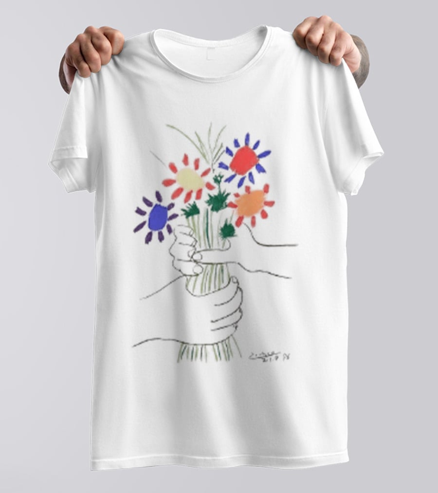 PEACE FOR ALL Uniqlo Tom Mayo Woodman Pablo Picasso Flower T-Shirt