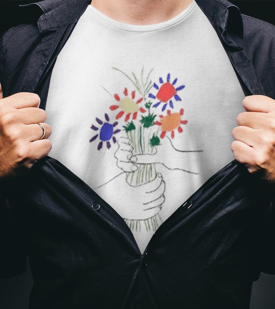 PEACE FOR ALL Uniqlo Tom Mayo Woodman Pablo Picasso Flower T-Shirt