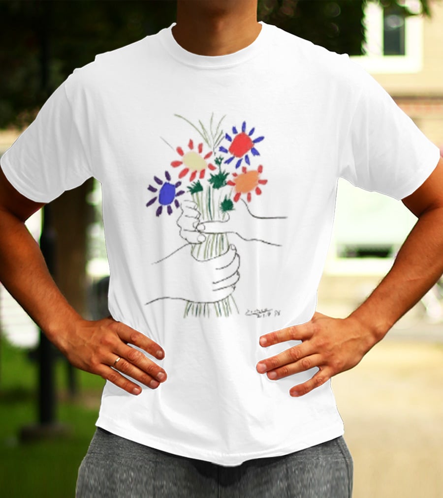 PEACE FOR ALL Uniqlo Tom Mayo Woodman Pablo Picasso Flower T-Shirt