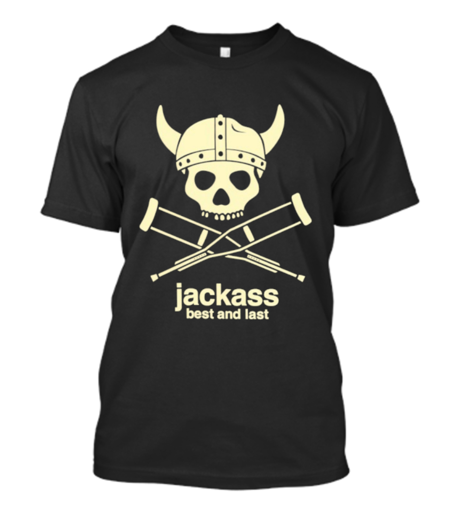 Jackass Best And Last Viking Skull With Crutches T-Shirt