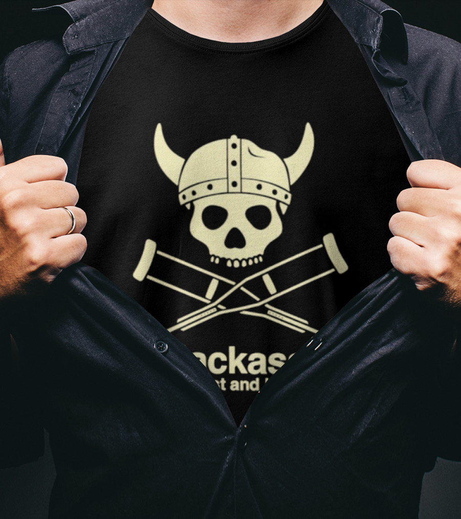 Jackass Best And Last Viking Skull With Crutches T-Shirt