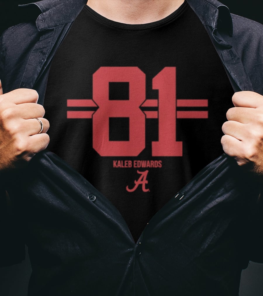 Kaleb Edwards 81 Alabama Crimson Tide NCAA Football T-Shirt