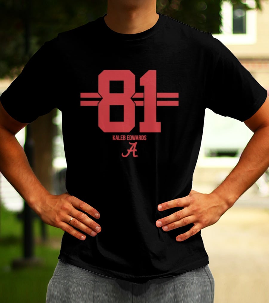 Kaleb Edwards 81 Alabama Crimson Tide NCAA Football T-Shirt
