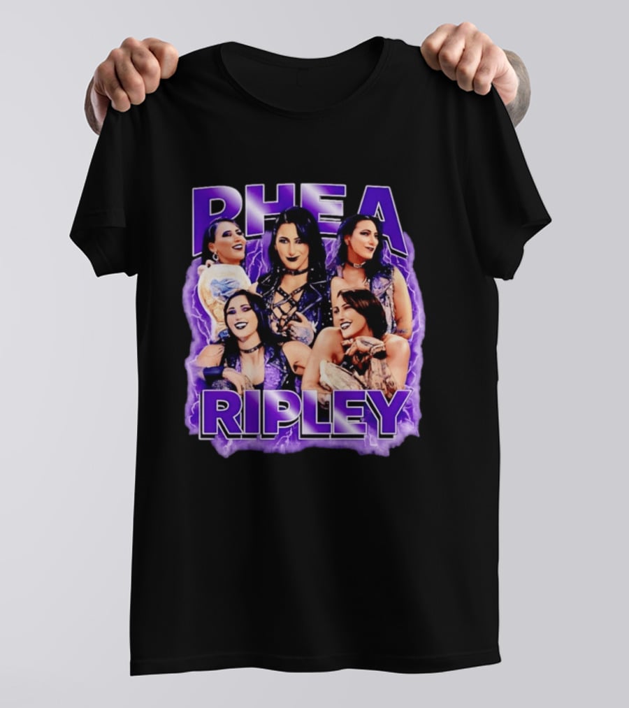 Rhea Ripley Iconic WrestleMania Moments Collage T-Shirt