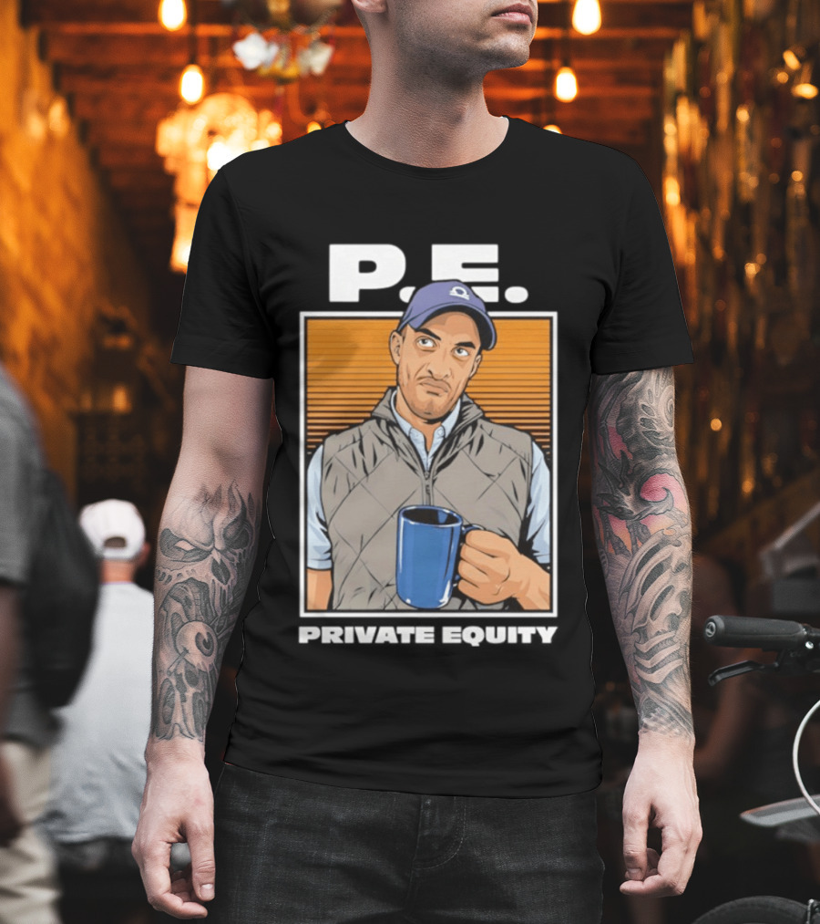 P.E. Guy Holding Coffee In Vest And Cap T-Shirt