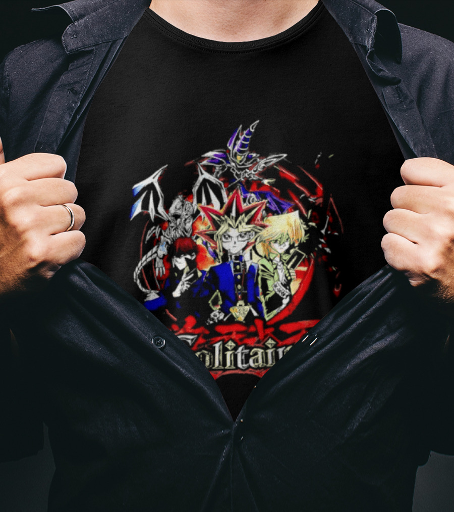 Yu Gi Oh Solitaire Yugi Muto Seto Kaiba Red Blue Star T-Shirt