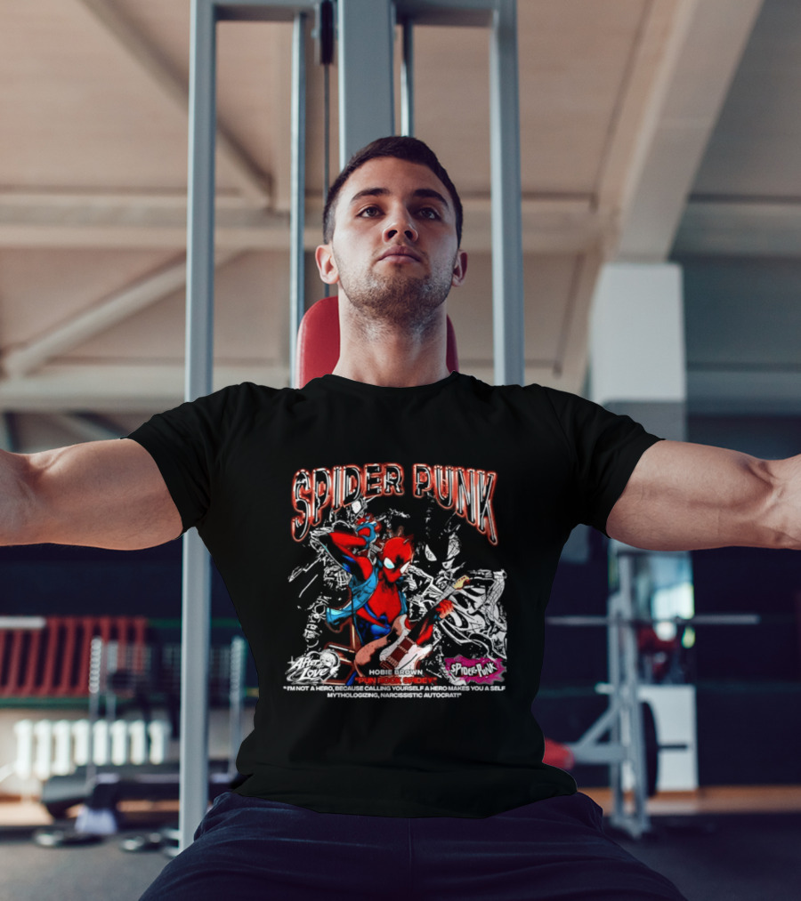 Spider Punk Hobie Brown Punk Rock Spider I Am Not A Hero T-Shirt