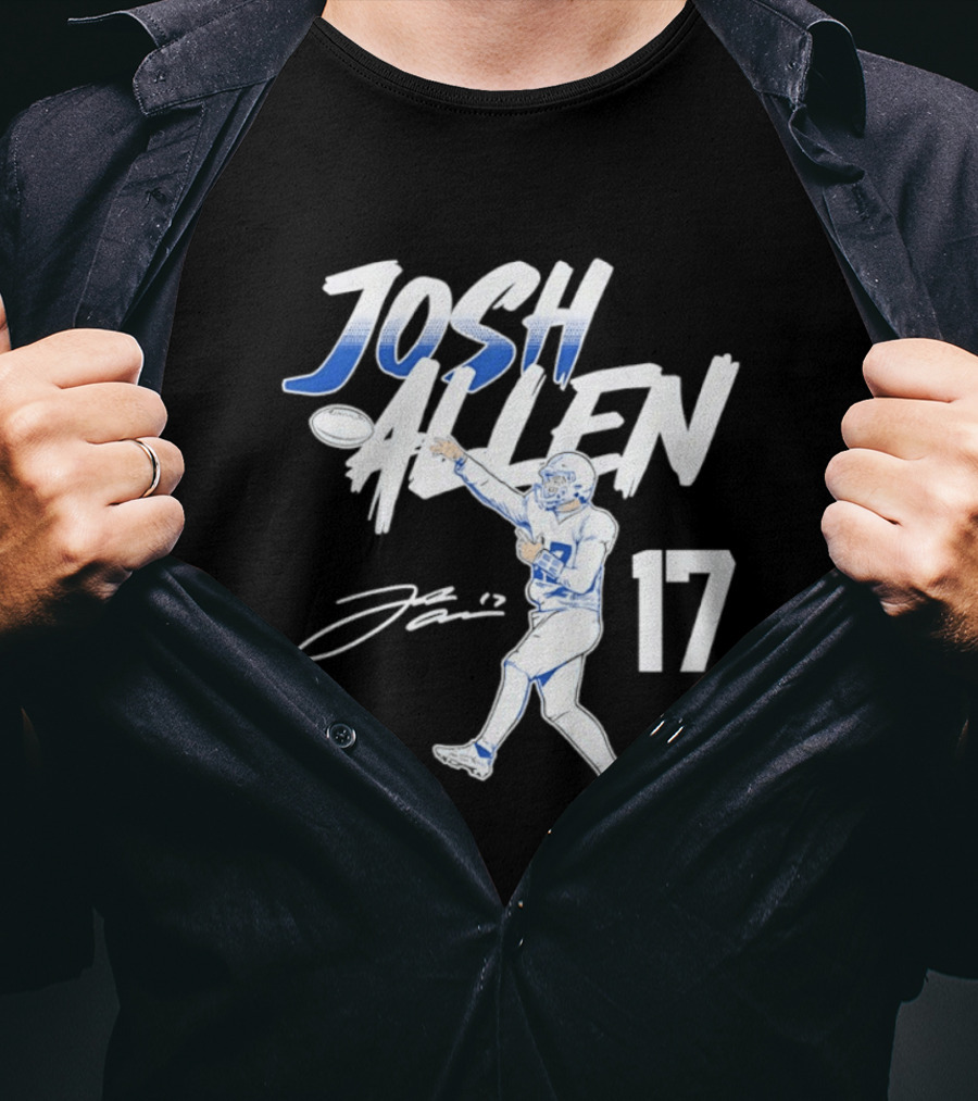 Josh Allen 17 Buffalo Bills Football Star 2026 Pose T-Shirt