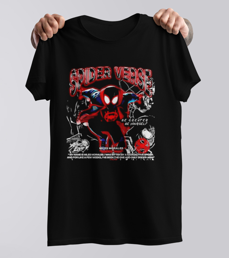 Spider Verse Miles Morales Be Greater Be Yourself Spider Man Marvel T-Shirt