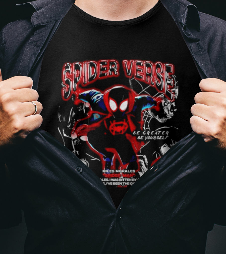 Spider Verse Miles Morales Be Greater Be Yourself Spider Man Marvel T-Shirt