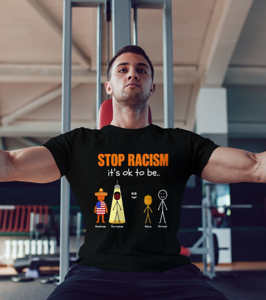 Stop Racism It's Ok To Be American European Asian Normal T-Shirt