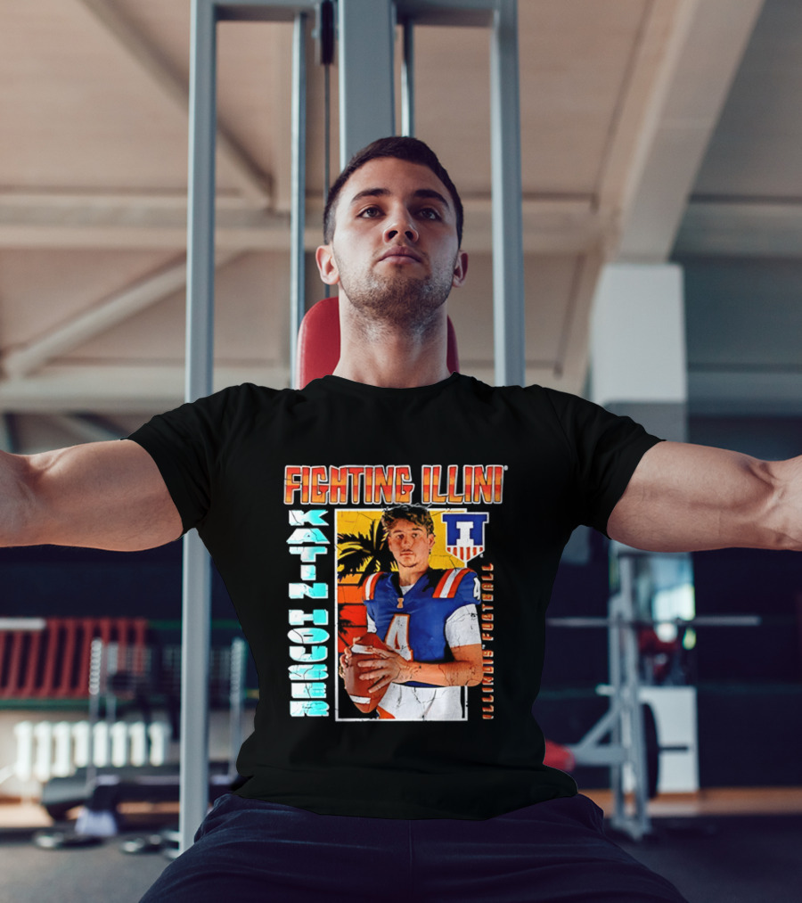 Fighting Illini Katin Houser Illinois Football 2026 NCAA Big Ten T-Shirt