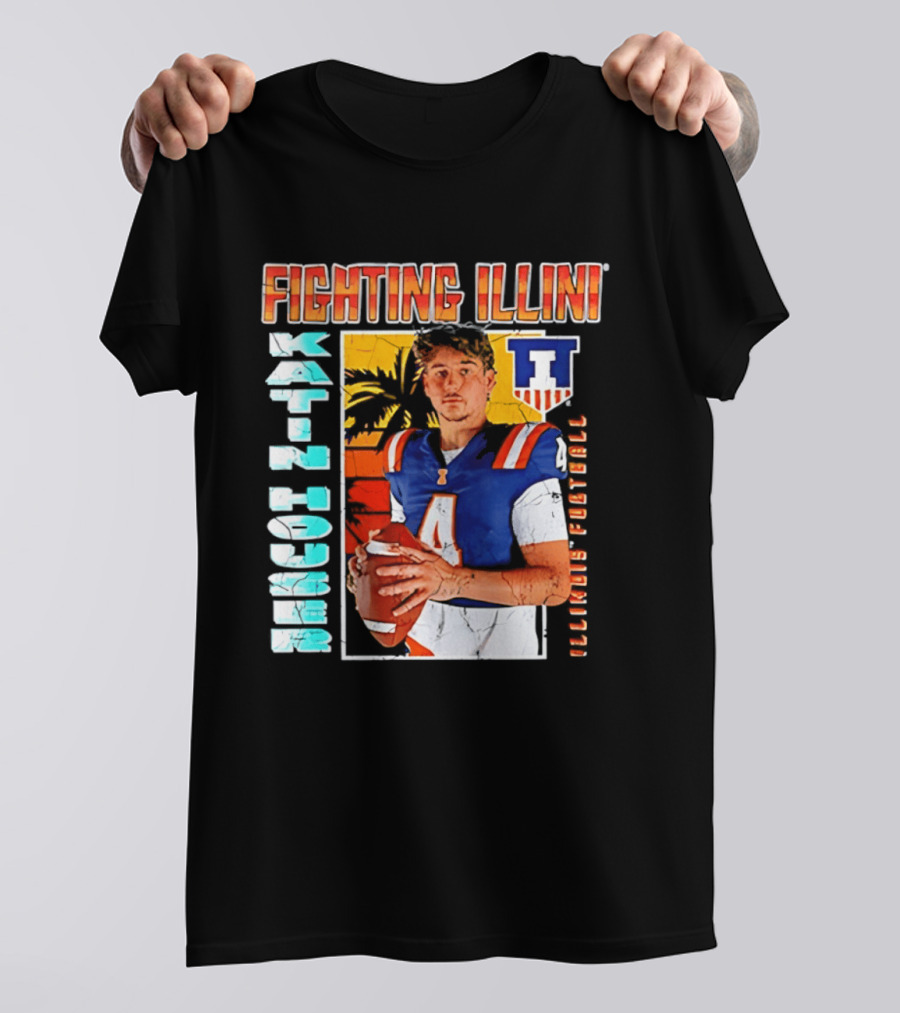 Fighting Illini Katin Houser Illinois Football 2026 NCAA Big Ten T-Shirt