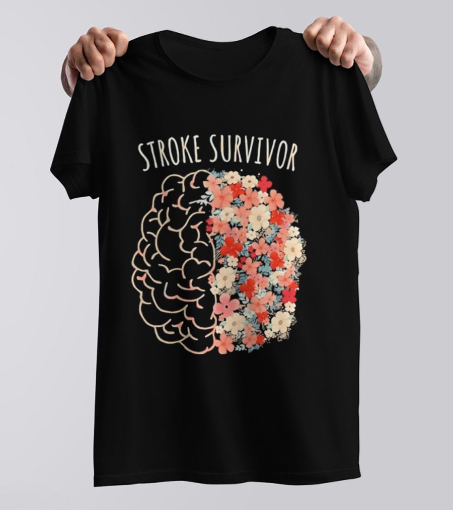 Stroke Survivor Brain With Floral T-Shirt