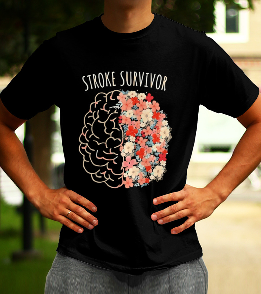 Stroke Survivor Brain With Floral T-Shirt