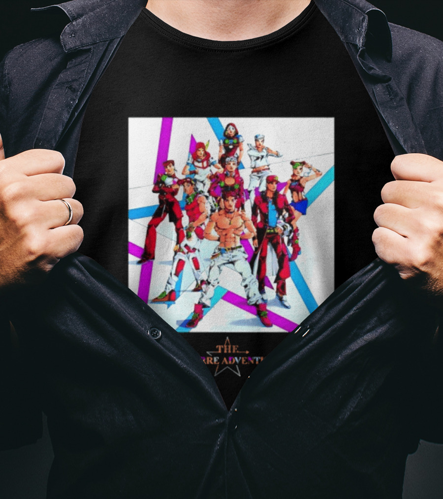 The JoJo's Bizarre Adventure World Anime Characters Ensemble T-Shirt