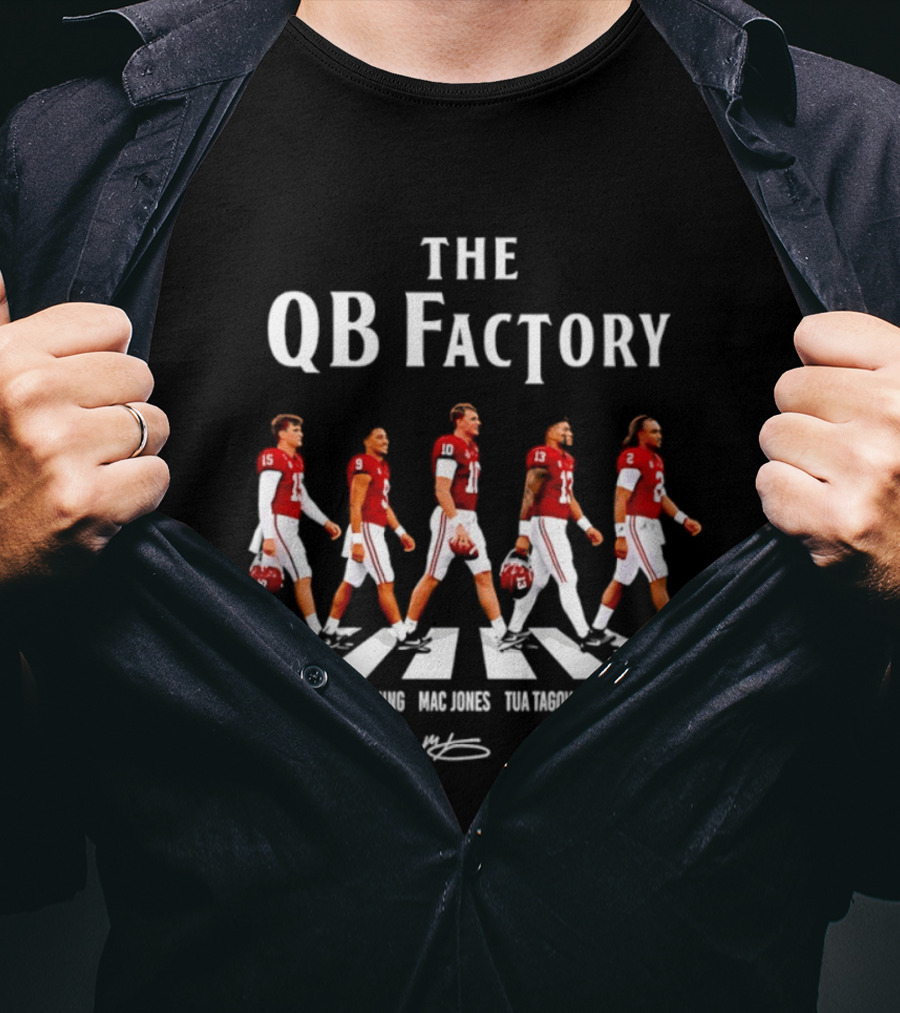 The QB Factory Ty Simpson Bryce Young Mac Jones Tua Tagovailoa Jalen Hurts Alabama Crimson Tide T-Shirt