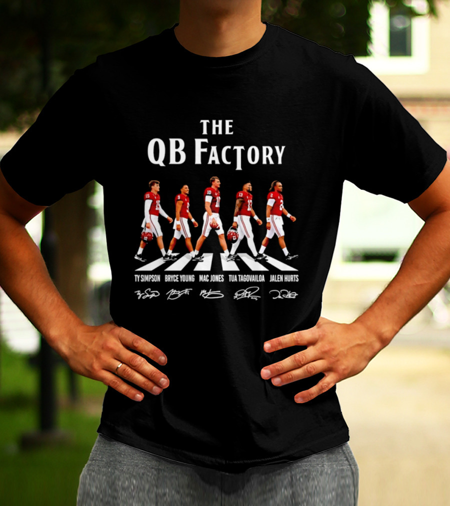 The QB Factory Ty Simpson Bryce Young Mac Jones Tua Tagovailoa Jalen Hurts Alabama Crimson Tide T-Shirt