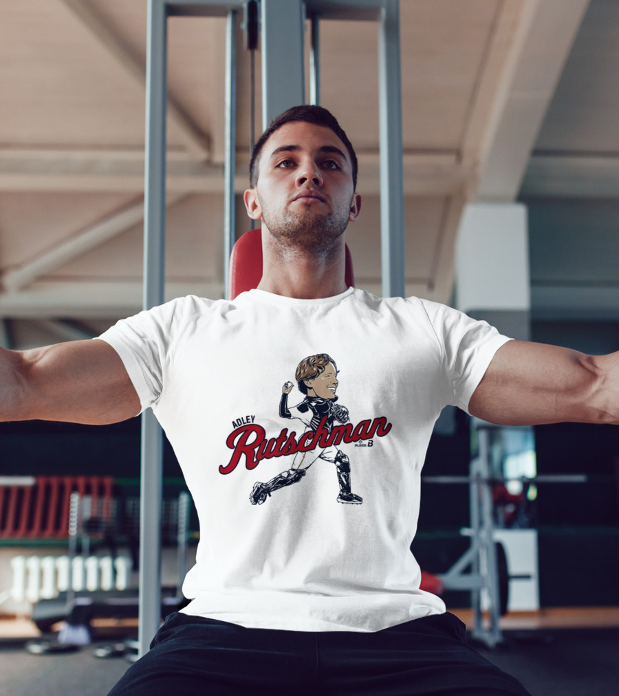 Adley Rutschman Boston Caricature Catcher Action Pose Red Sox T-Shirt