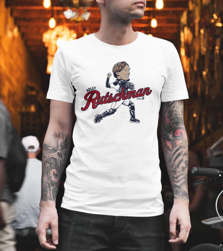 Adley Rutschman Boston Caricature Catcher Action Pose Red Sox T-Shirt