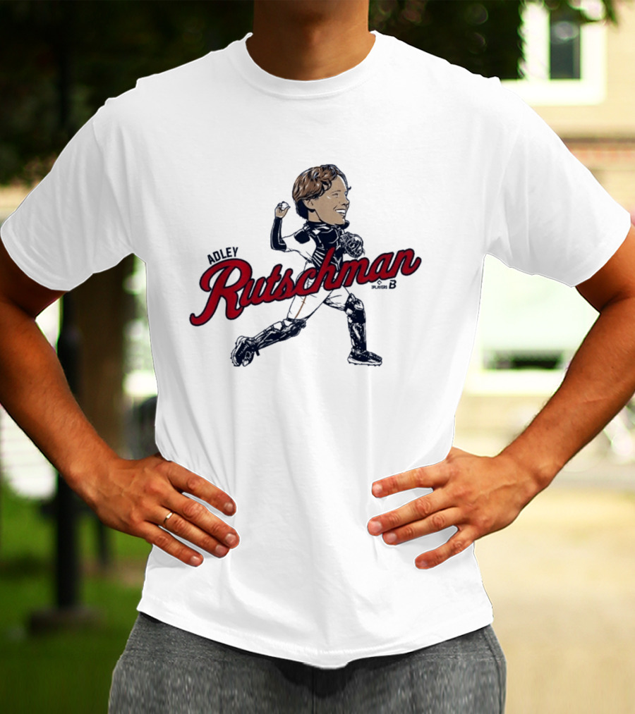 Adley Rutschman Boston Caricature Catcher Action Pose Red Sox T-Shirt