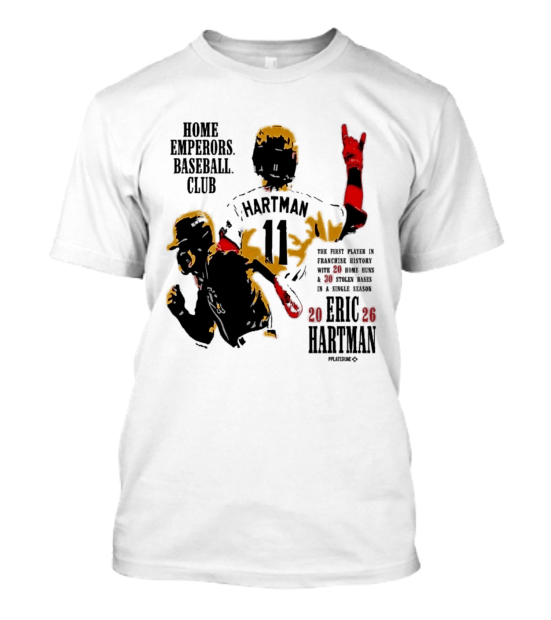 Eric Hartman Rome Emperors Baseball Club 2030 Season T-Shirt