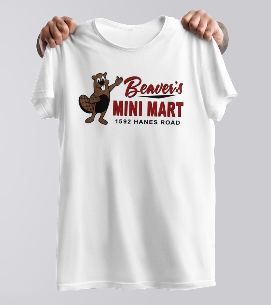Beaver's Mini Mart Mascot Logo 1592 Hanes Road T-Shirt