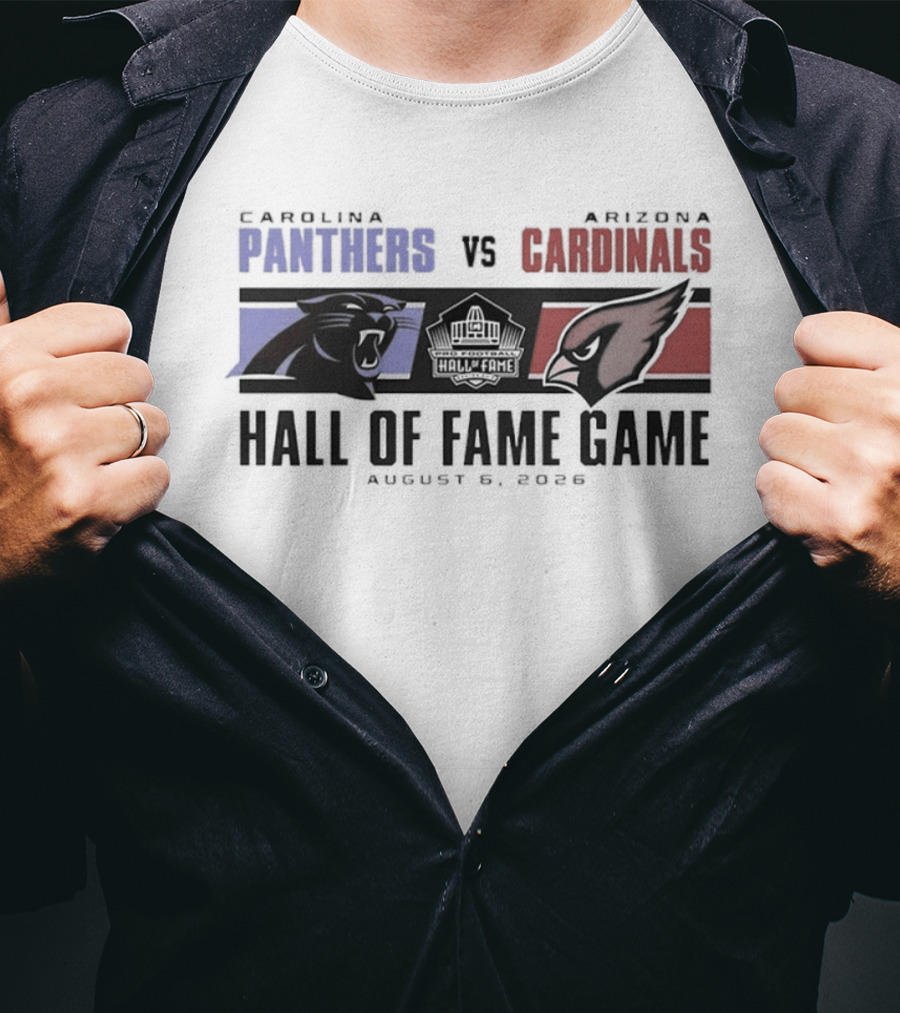Carolina Panthers Vs Arizona Cardinals August 8 2026 Hall Of Fame Game T-Shirt
