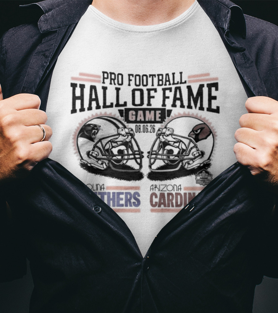 Pro Football Hall Of Fame Game 2026 Carolina Panthers Arizona Cardinals Matchup T-Shirt