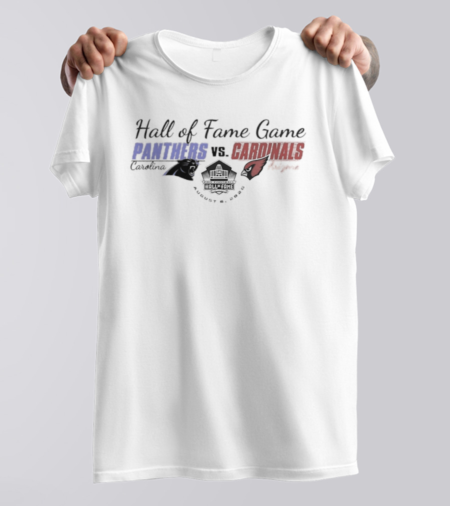 Carolina Panthers Vs Arizona Cardinals Hall Of Fame Game August 8 2026 Canton Ohio T-Shirt