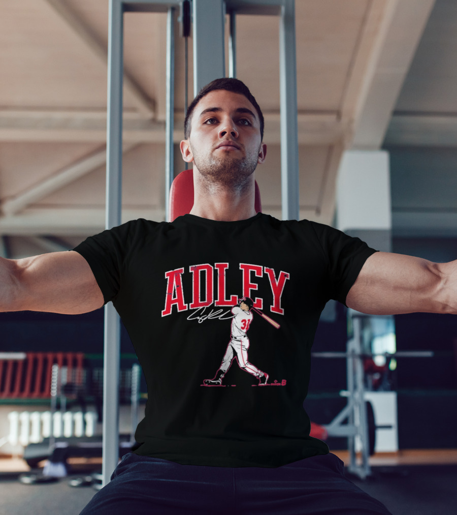 Adley Rutschman Baseball Swing Illustration With Signature T-Shirt