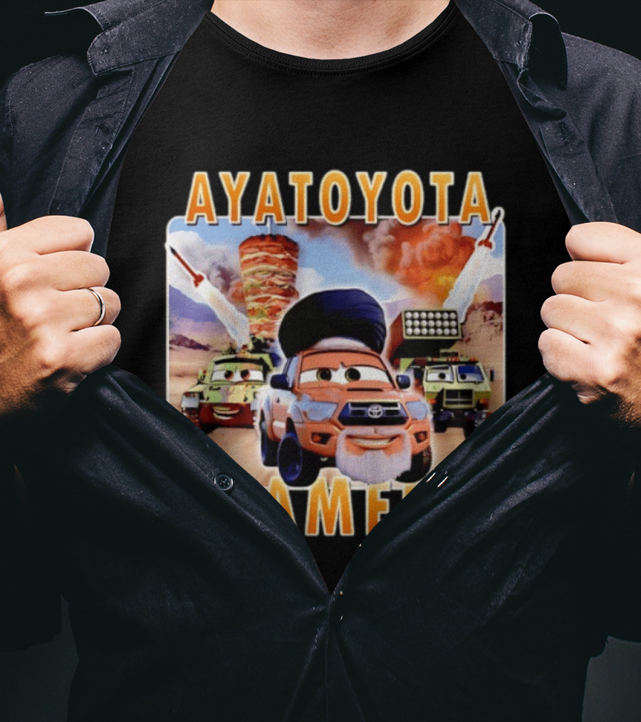 Ayatoyota Khamenei Toyota Ayatollah Car Rockets Desert Helicopter T-Shirt