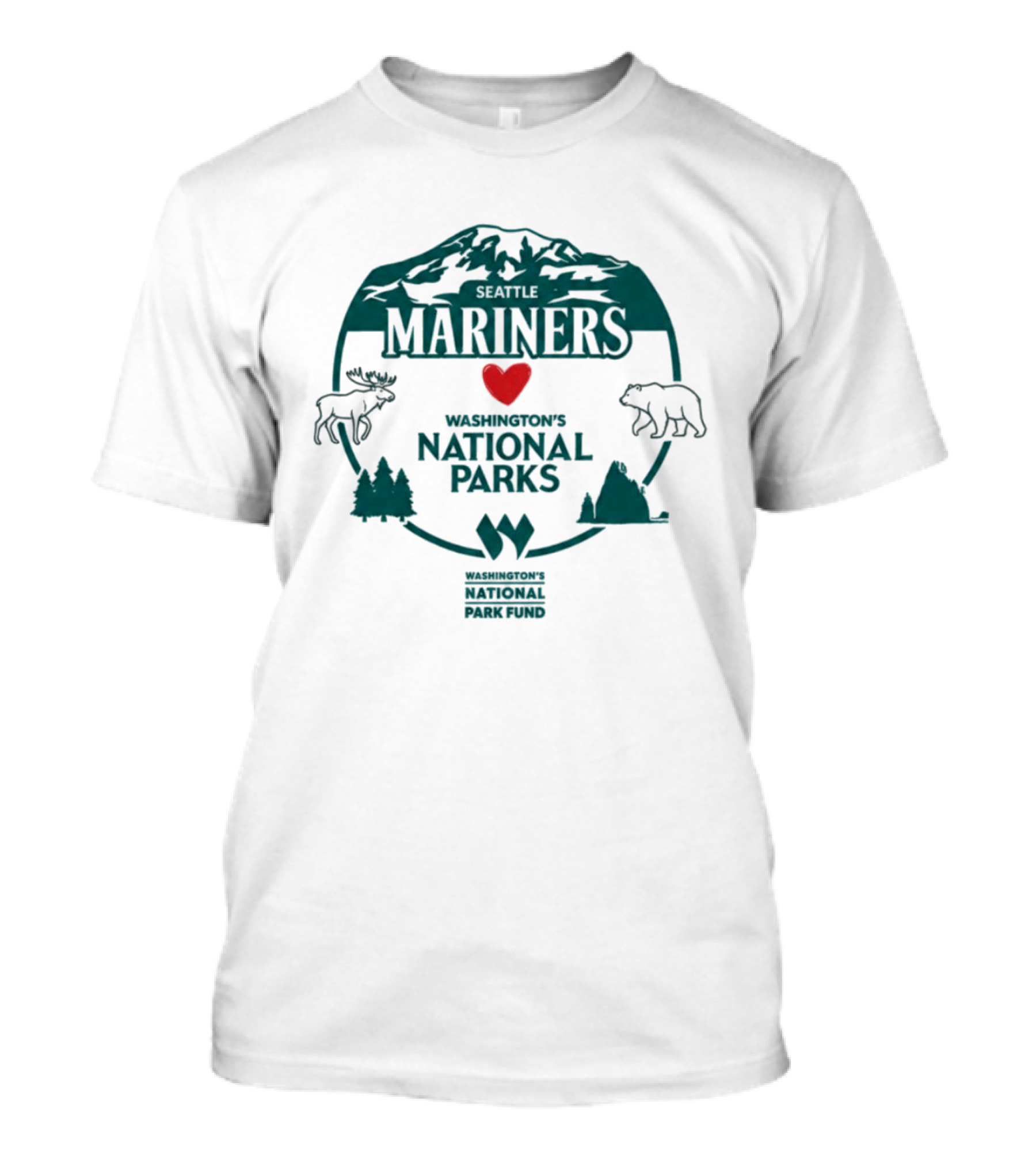Mariners Love Washington's National Parks Nature Wildlife Mountain Forest Event T-Shirt
