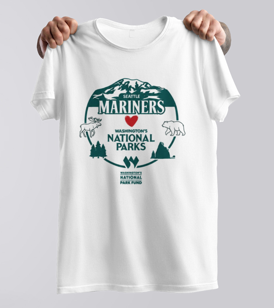 Mariners Love Washington's National Parks Nature Wildlife Mountain Forest Event T-Shirt