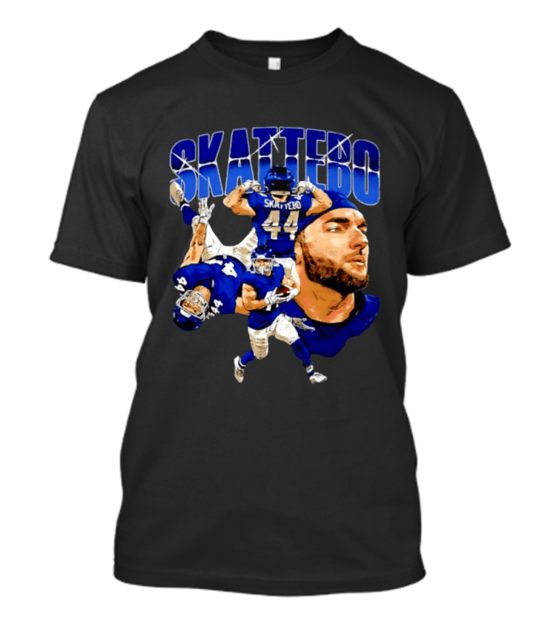 New York Giants Cameron Skattebo 44 Football Player Action Collage T-Shirt