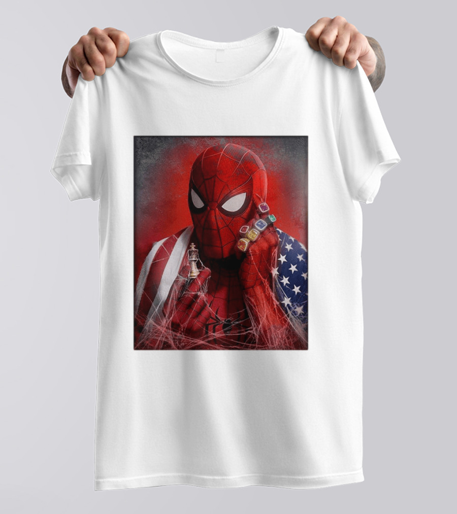 Spider Man Infinity Gauntlet Chess Piece American Flag Avengers Endgame Russo Brothers T-Shirt