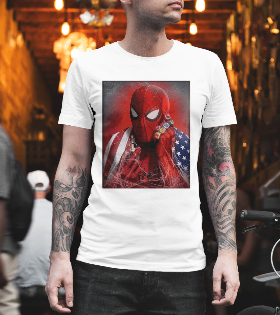 Spider Man Infinity Gauntlet Chess Piece American Flag Avengers Endgame Russo Brothers T-Shirt