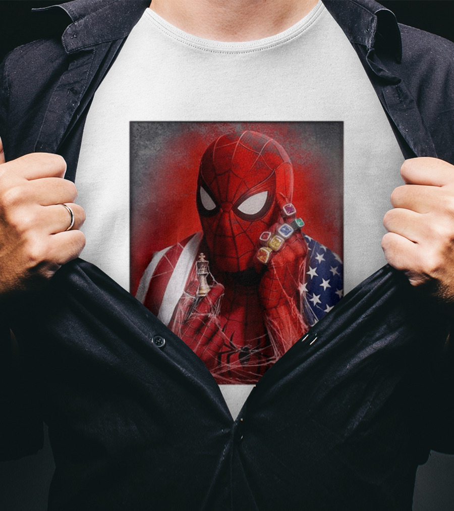 Spider Man Infinity Gauntlet Chess Piece American Flag Avengers Endgame Russo Brothers T-Shirt