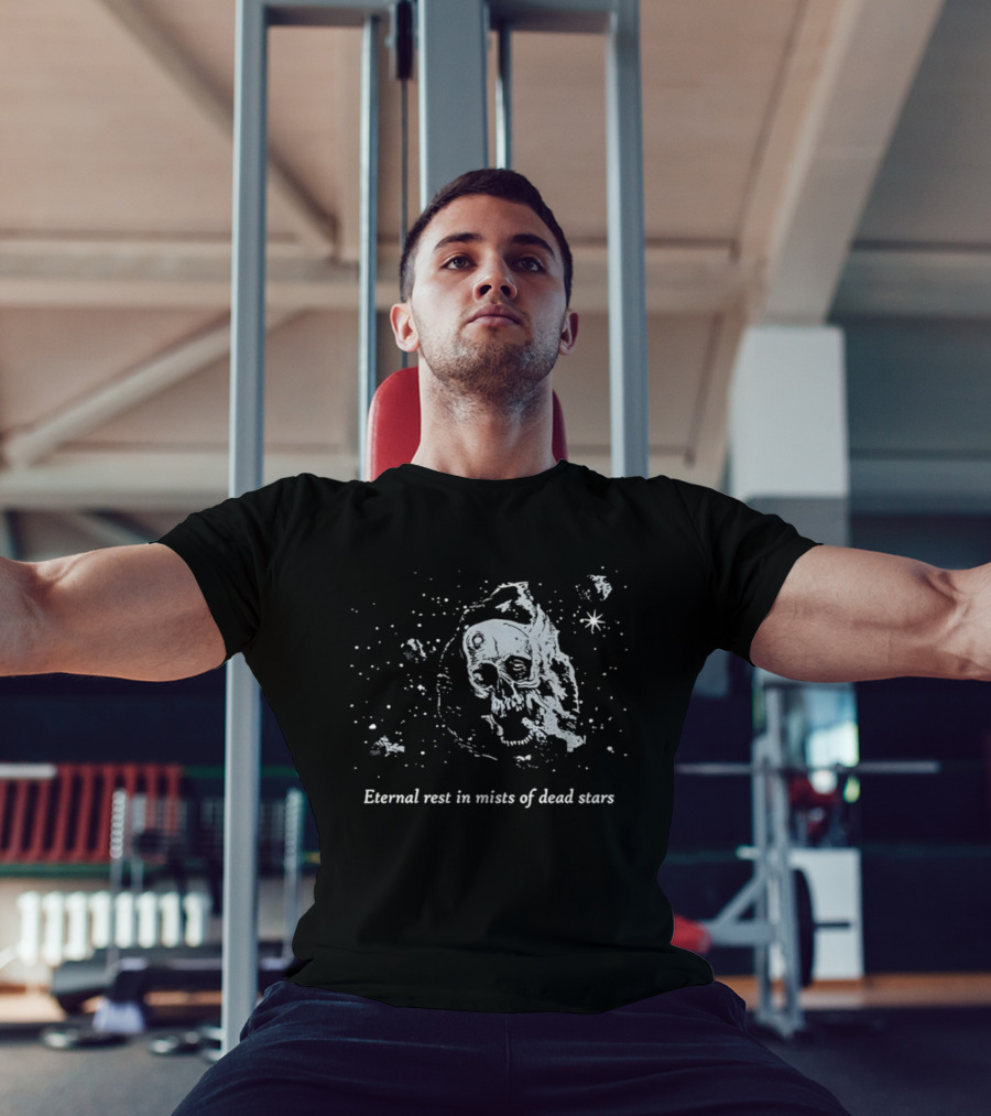 Eternal Rest In Mists Of Dead Stars Skull Space T-Shirt