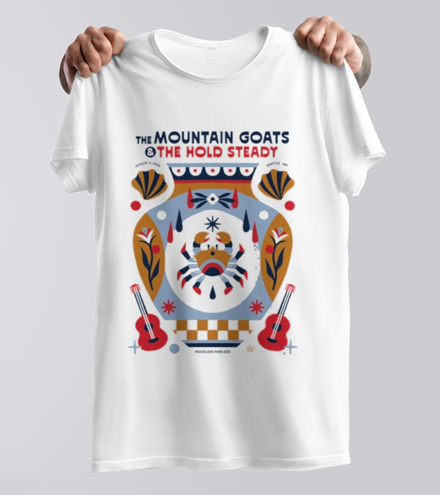 The Mountain Goats And The Hold Steady Live August 9 2026 Seattle WA Vintage Music Event T-Shirt