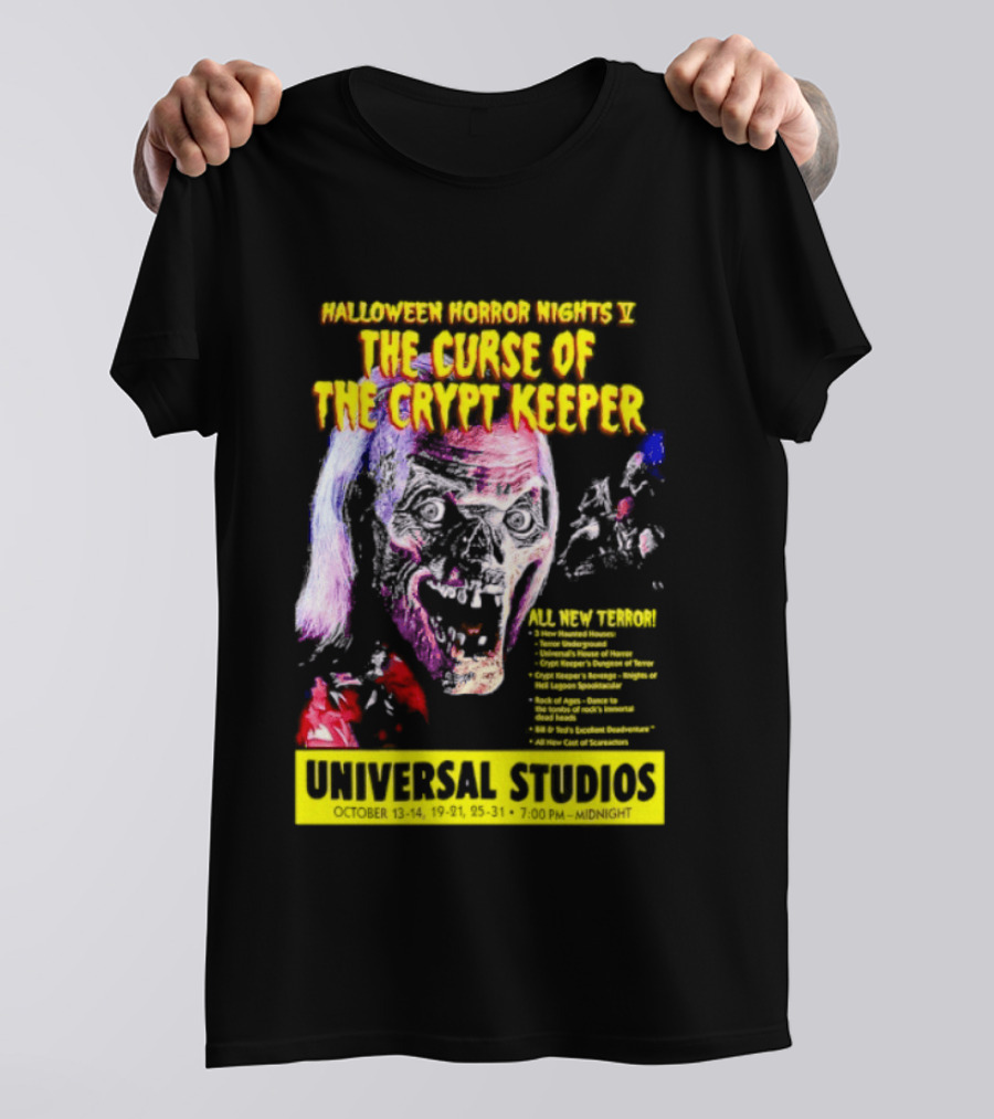 Halloween Horror Nights V The Curse Of The Crypt Keeper Universal Studios 40 Nights Of Terror Universal Studios Midnight T-Shirt