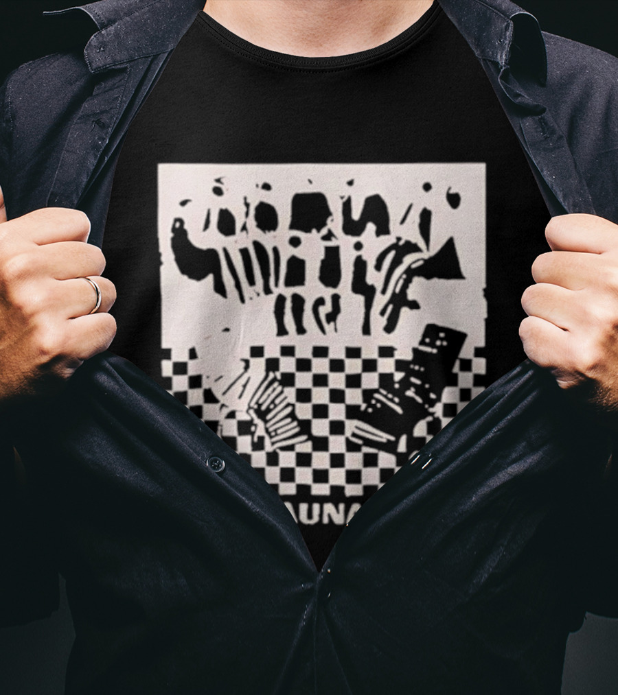 Sauna Checkered Patterns Accordion Instruments T-Shirt