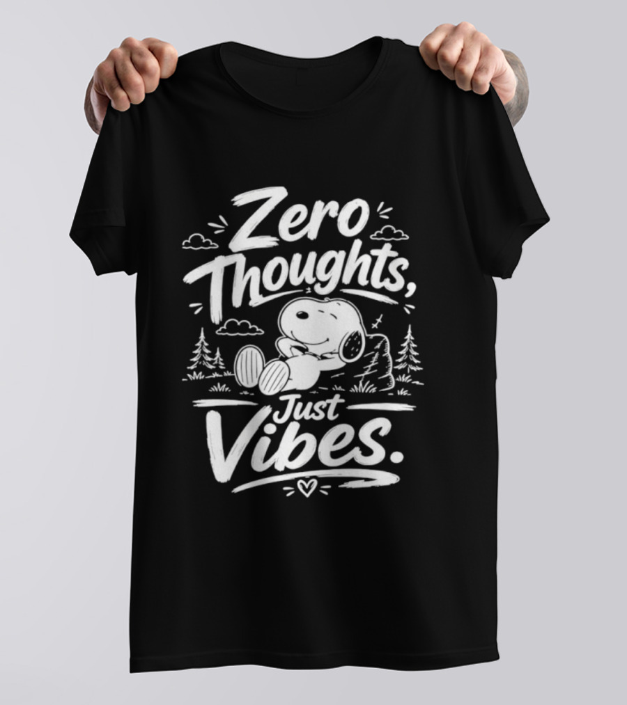 Zero Thoughts Just Vibes Snoopy Peanuts Relaxing T-Shirt
