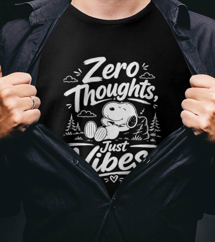 Zero Thoughts Just Vibes Snoopy Peanuts Relaxing T-Shirt