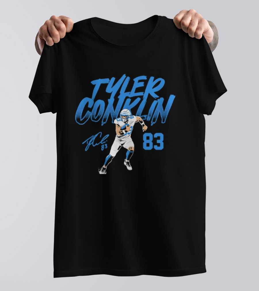 TYLER CONKLIN 83 Detroit Lions Dynamic Pose T-Shirt