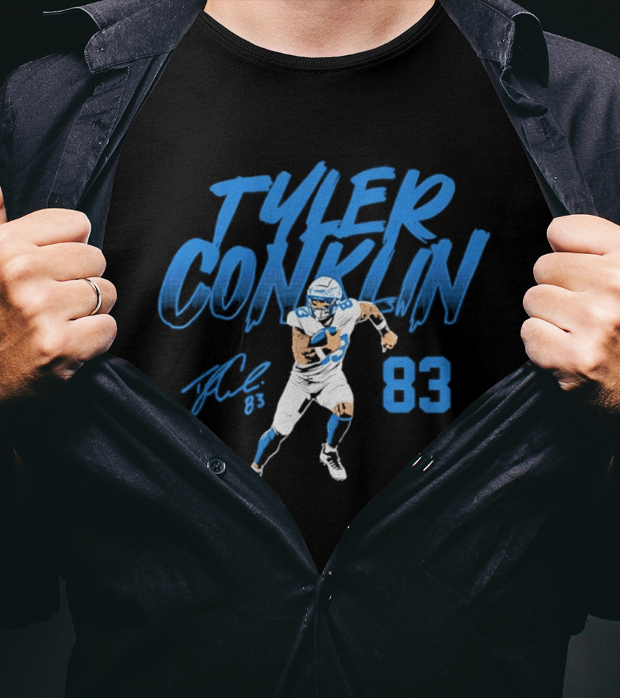 TYLER CONKLIN 83 Detroit Lions Dynamic Pose T-Shirt