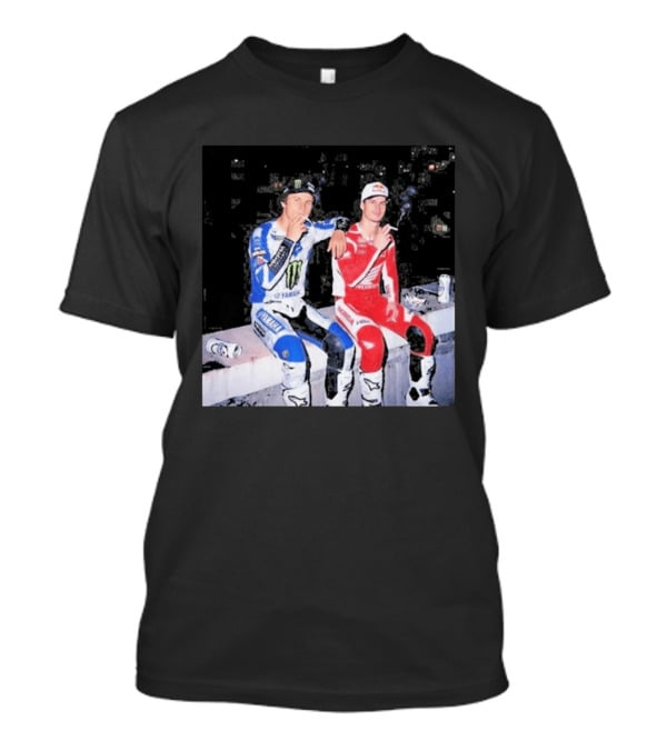Valentino Rossi Casey Stoner Yamaha Honda Monster Red Bull Racing Motogp Smoking T-Shirt