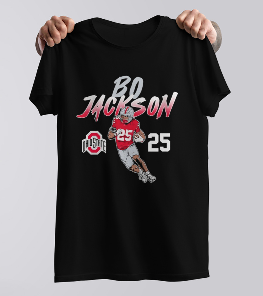 Bo Jackson 25 Ohio State Buckeyes Iconic Pose T-Shirt