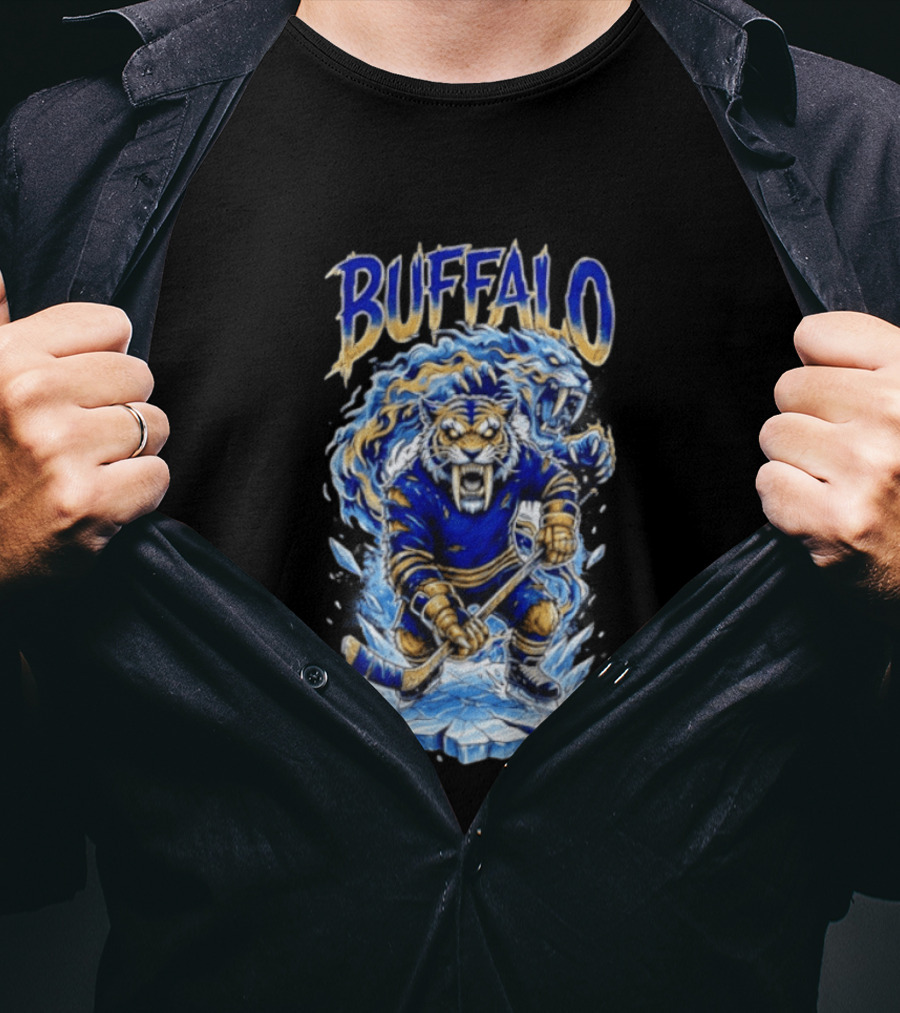 Buffalo Sabres Sabretooth Ice Hockey Tiger Mascot Buffalo Sabres T-Shirt