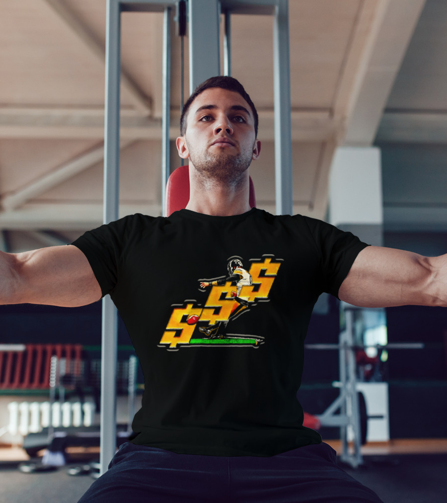 Pittsburgh Steelers Chris Boswell Kicking Football Dollar Sign T-Shirt